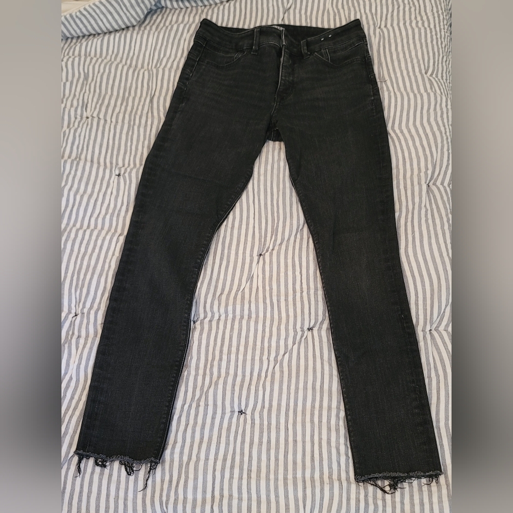 Dark Grey Express Mid Rise Skinny Jean's - Size 4 Reg